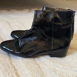 Aquatalia Glossy Black Ankle Booties